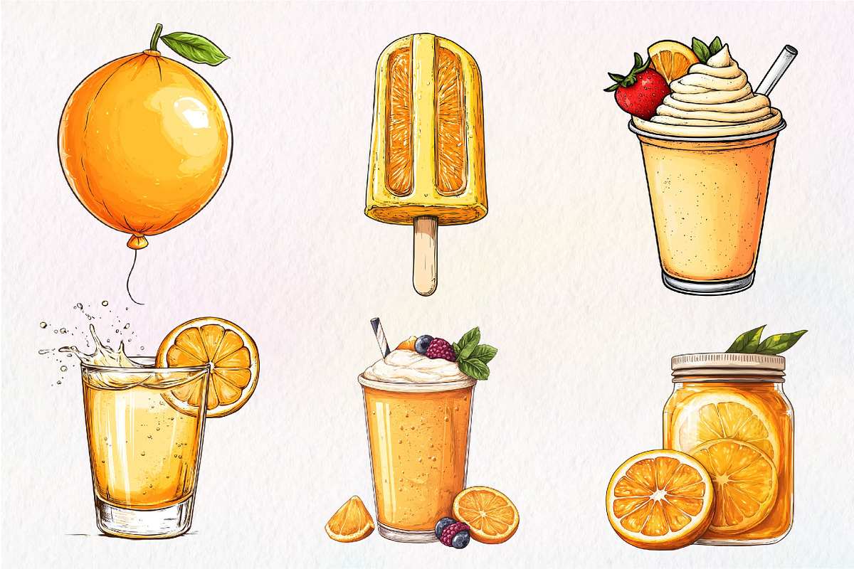 Watercolor Oranges Clipart Sublimati, an Illustration by CreationArt (Photo 3 of 5)