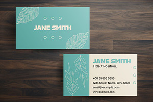 Minimalist Business Card Leaves, a Templates & Theme by studiogstock