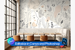 Restaurant Wallpaper Mockup, an Advertising Mockup by Rami's Mockups