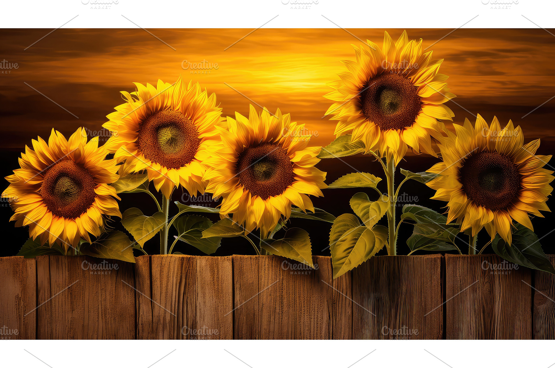 country rustic sunflowers ai, an Arts & Entertainment Photo by pikepicture