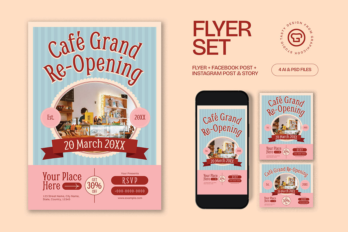 Cafe Grand Re Opening Flyer, a Flyer Template by graphicook (Photo 1 of 3)