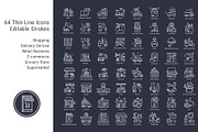 Retail Business, Shopping Icons Set, an Outline Icon by Nuburu (Thumbnail 1 of 5)