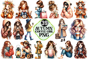 Autumn Coffee Girl Clipart PNG, an Illustration by Pixels.Craft (Thumbnail 1 of 7)