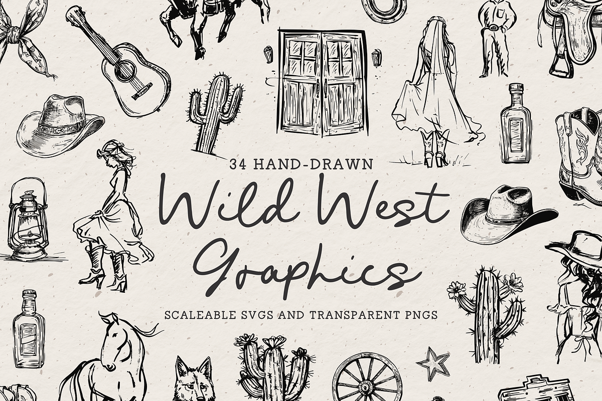 Wild West Vector Illustration Set, an Object Illustration by The October Creative (Photo 1 of 6)