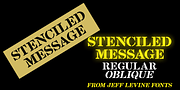 Stenciled Message JNL, a Font by Jeff Levine Fonts (Thumbnail 1 of 5)