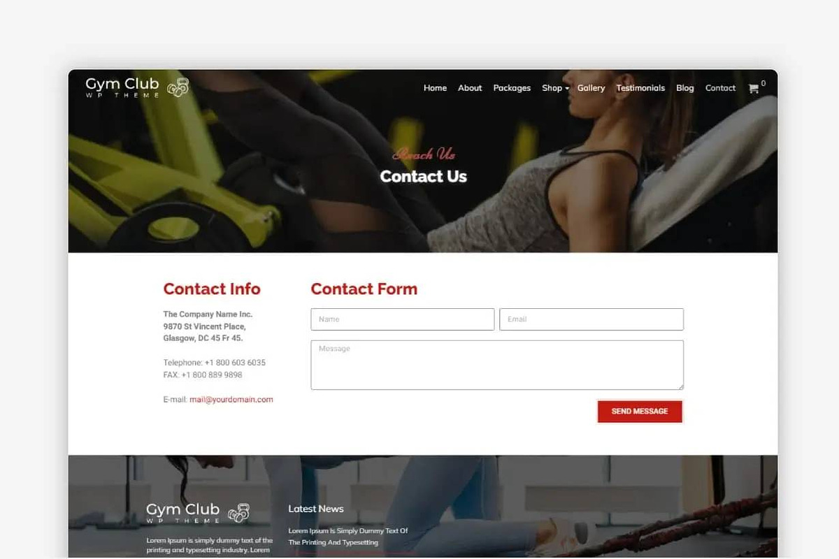 Gym and Fitness WordPress Theme - GymClub preview 2