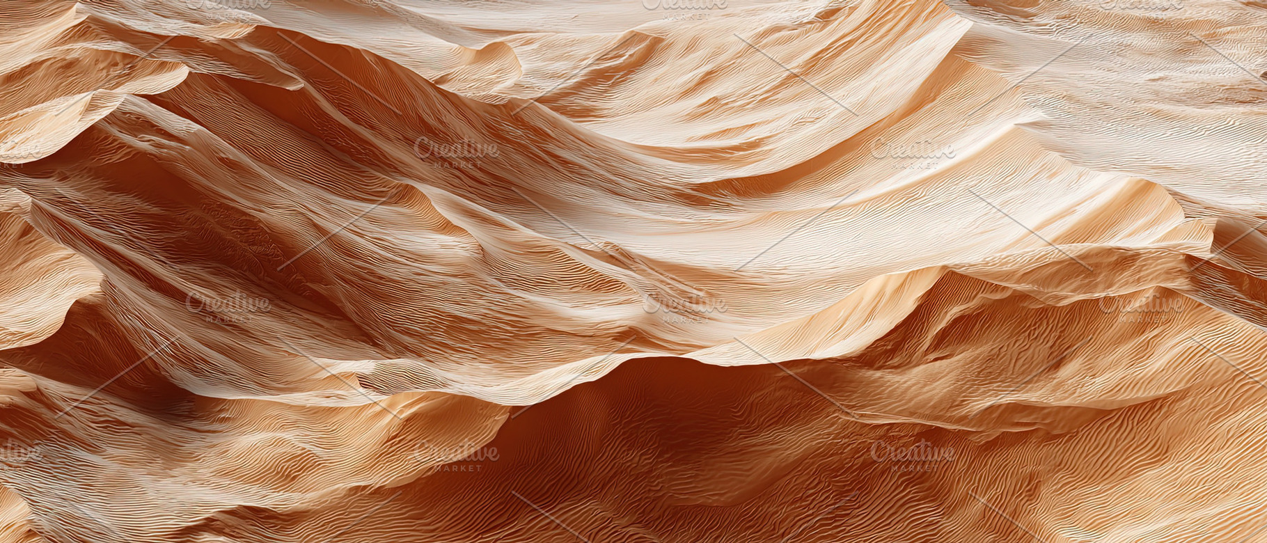 Close-up of flowing sand patterns in warm tones, creating an abs, an Abstract Photo by Ales Munt