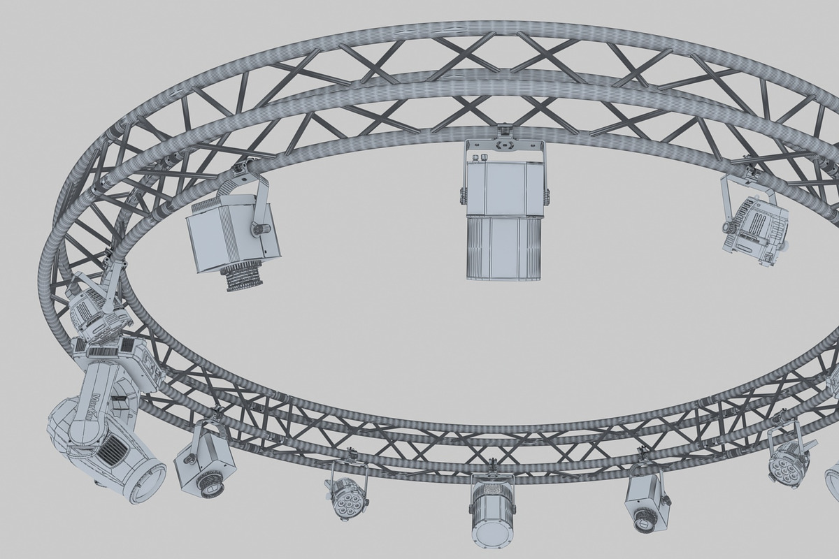 Circle Square Truss 400cm-Stage Ligh, an Object 3D Model by akerStudio