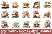 Watercolor Floral Book Clipart, an Illustration by crative8112 (Thumbnail 1 of 11)