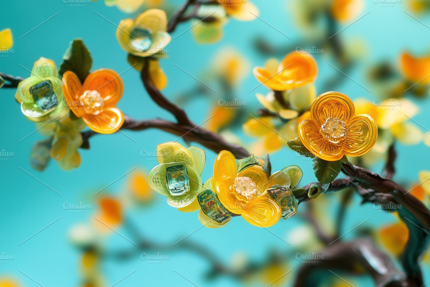 Hoa Mai tree with lucky money, a Photo by Pavel_design