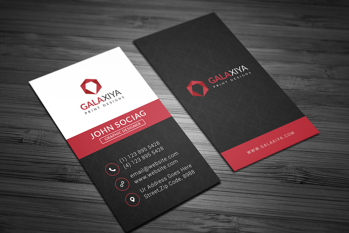 Modern Vertical Business Cards, a Business Card Template by Galaxiya (Photo 7 of 10)