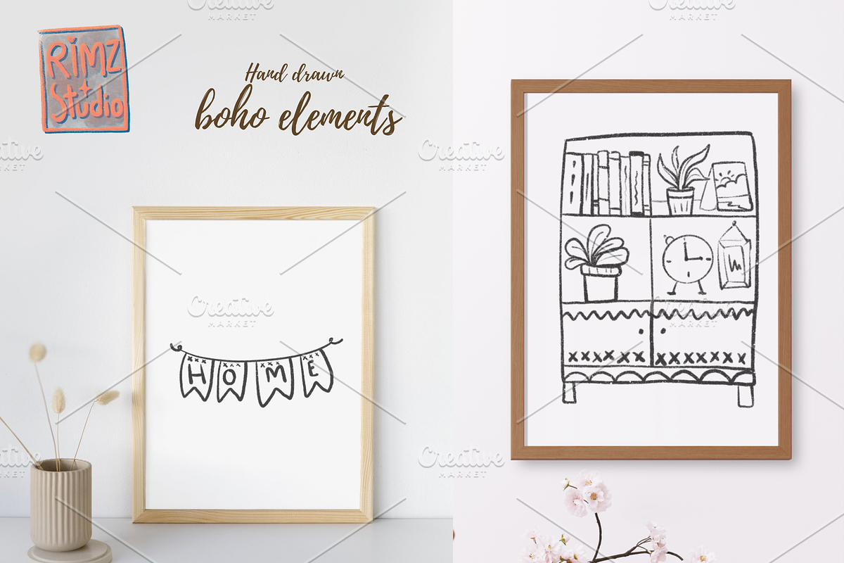 Hand Drawn Boho Vector Kit, an Object Illustration by RimzStudio (Photo 5 of 7)