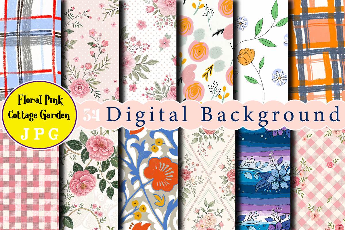 Floral Pink Cottage Garden Digital, a Photo by Wow Magic (Photo 1 of 2)