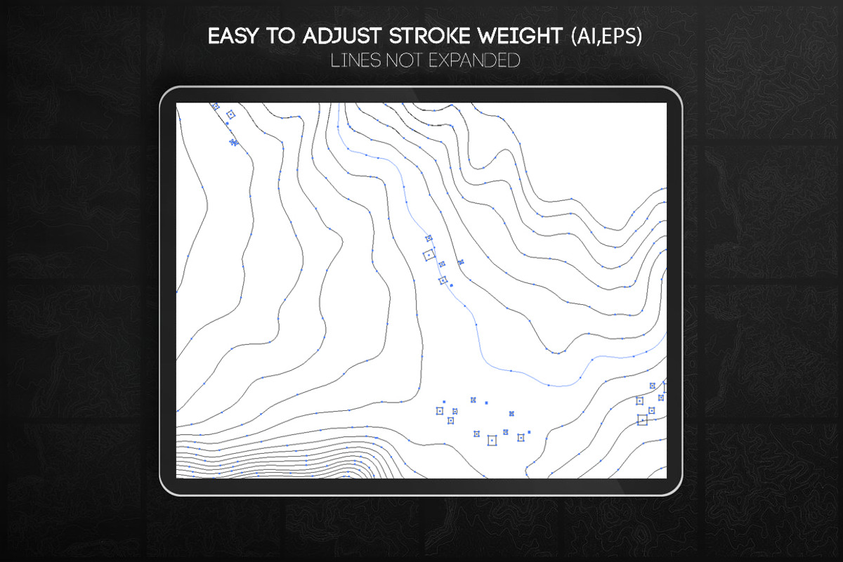 55 Vector Topographic Maps Bundle, a Texture Illustration by RDShop (Photo 3 of 11)