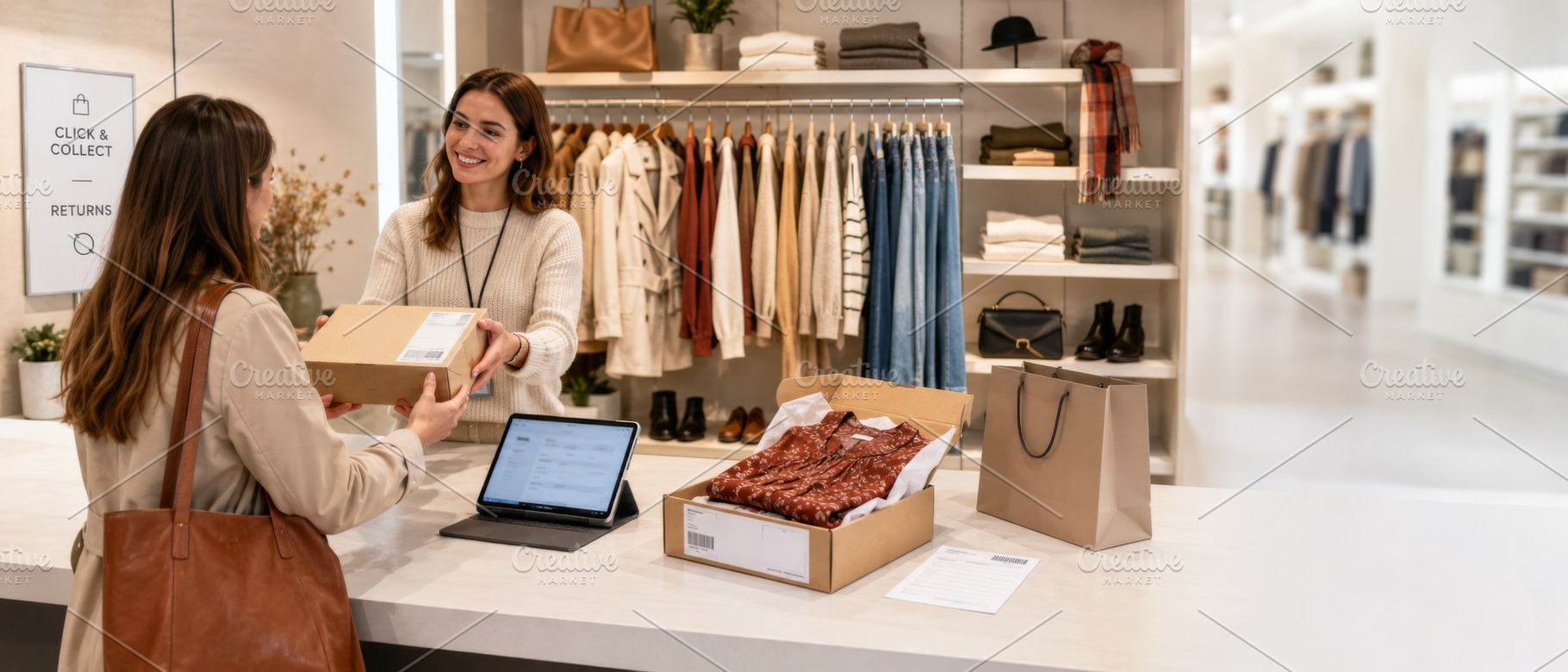 Fall fashion sale at store with wome, a Photo by Dvoevnore photos