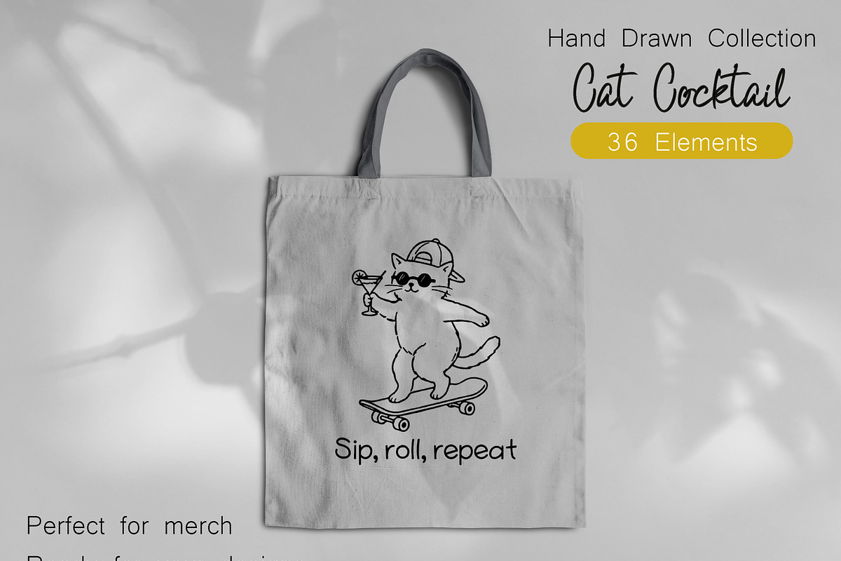 Funny Cocktail Cats Clipart Set, an Animal Illustration by DreamoraArt (Photo 5 of 7)