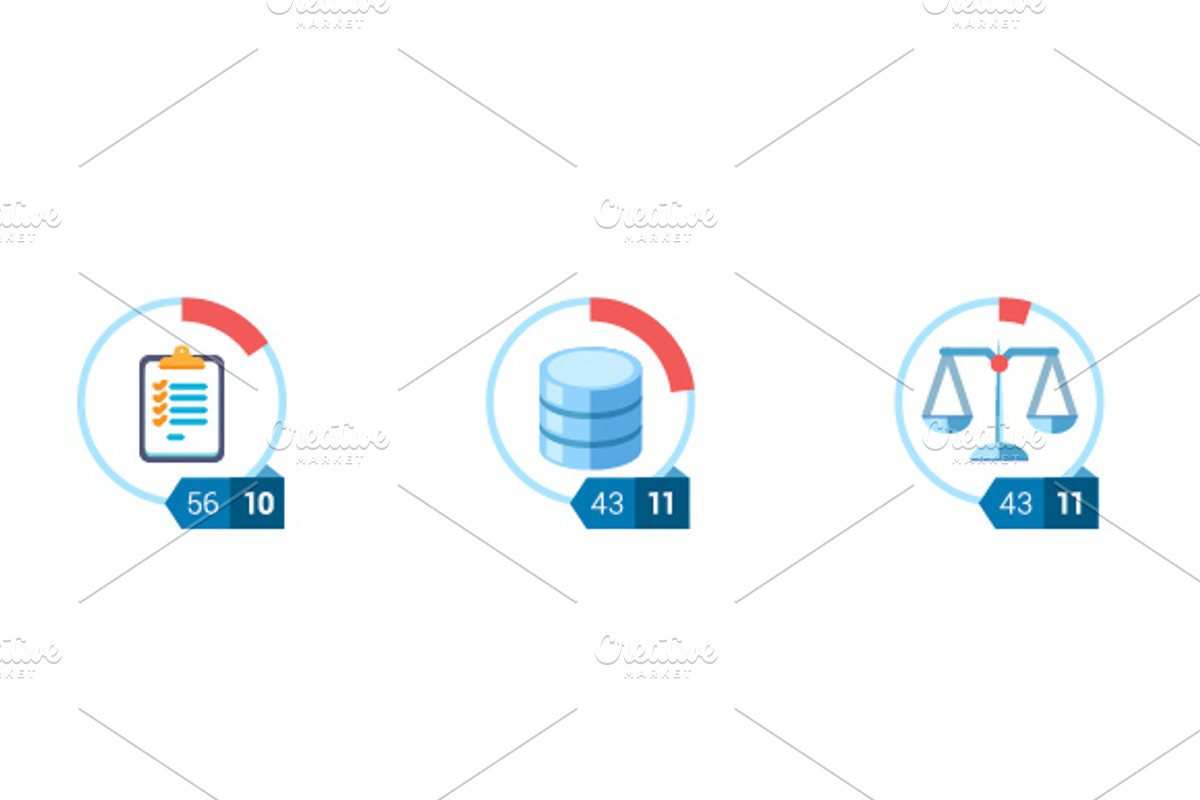 Flat icon infographic template set preview 3
