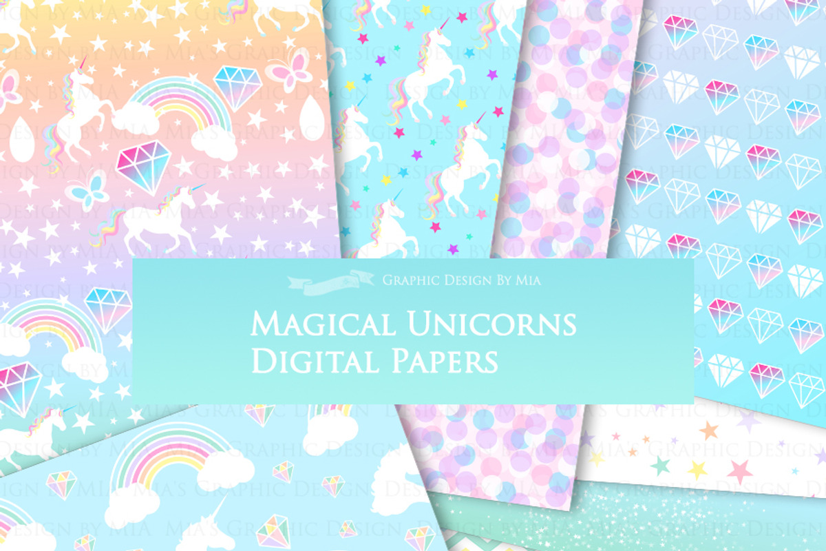 Magical Unicorns, Einhorn, White, an Illustration by Mia's Graphic Design (Photo 8 of 9)