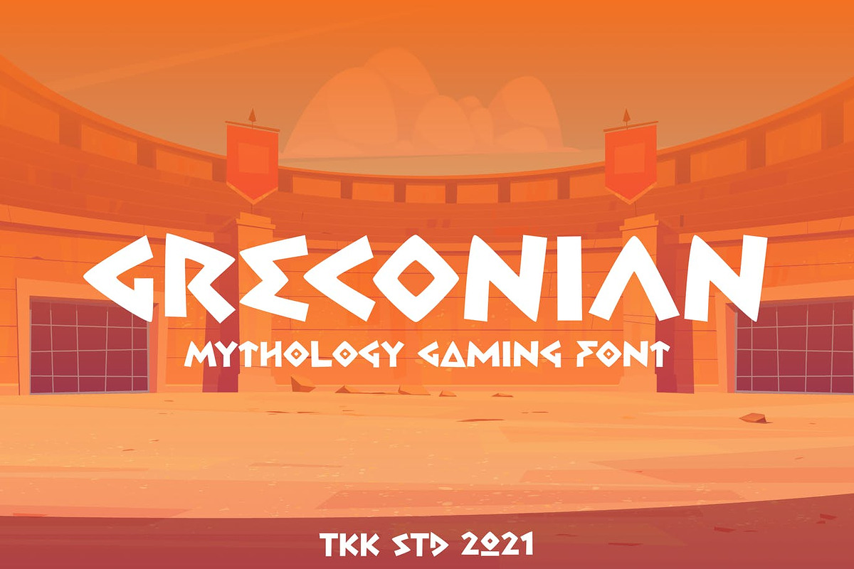 Greconian - Gaming Font, a Font by tokokoo (Photo 2 of 11)