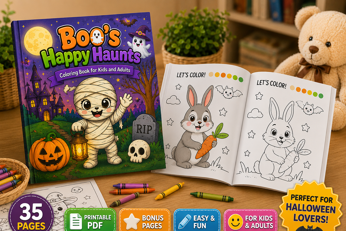 Boo’s Happy Haunts Coloring Book, a Seasonal Illustration by Design Zone (Photo 4 of 4)