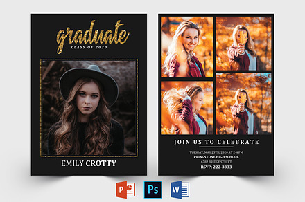 Graduation Announcement Template, a Card Template by Designscozy