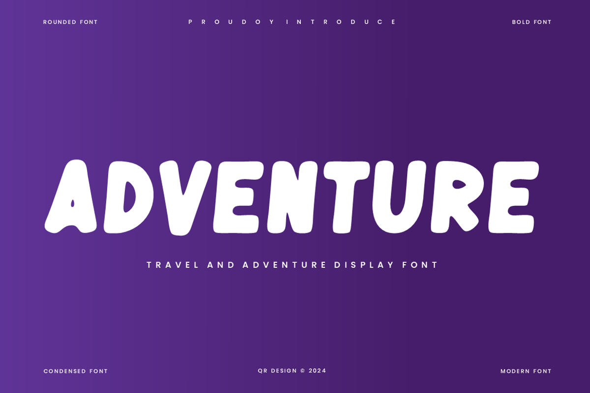 Symponez - Adventure Display Font, a Sans Serif Font by QR Design Studio (Photo 2 of 6)