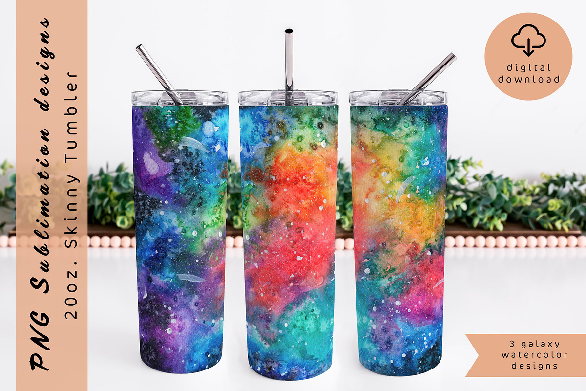 Galaxy sublimation tumbler design, an Object Graphic by AnastasiaWatercolor (Photo 2 of 5)