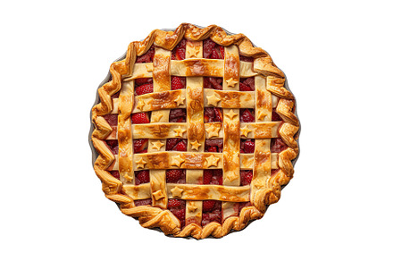 Freshly baked strawberry pie on grey, a Food & Drink Photo by Ylivdesign
