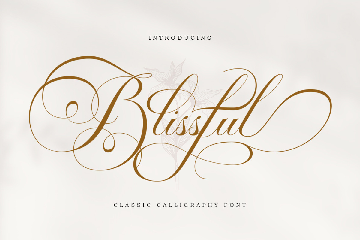 Blissful |Classic Calligraphy, a Script Font by Romiecreative (Photo 1 of 8)