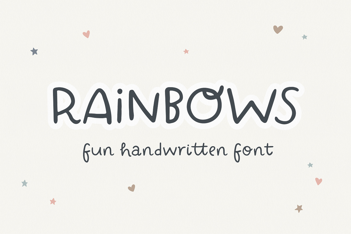 Rainbows | fun handwritten font, a Script Font by Point and Poem (Photo 1 of 6)
