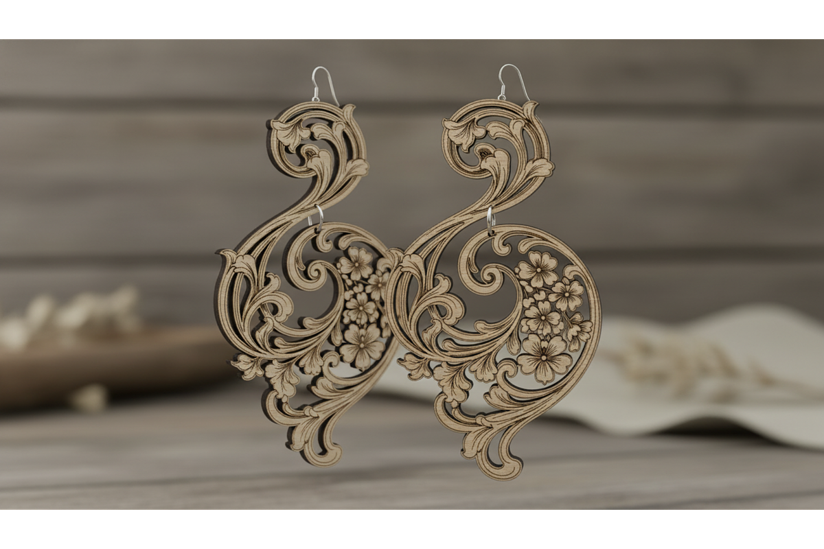 Elegant Floral Earring Set, a Graphic by musafir_fashion (Photo 2 of 11)