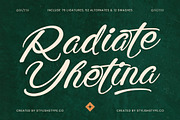 Radiate Yethina Modern Script Font, a Script Font by stylishtype.co (Thumbnail 1 of 20)