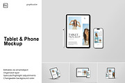 Tablet and Phone Mockup, an iPhone Mockup by Graphiculon (Thumbnail 1 of 11)