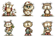 Whimsical easter owl clipart, an Illustration by CreationArt (Thumbnail 4 of 7)