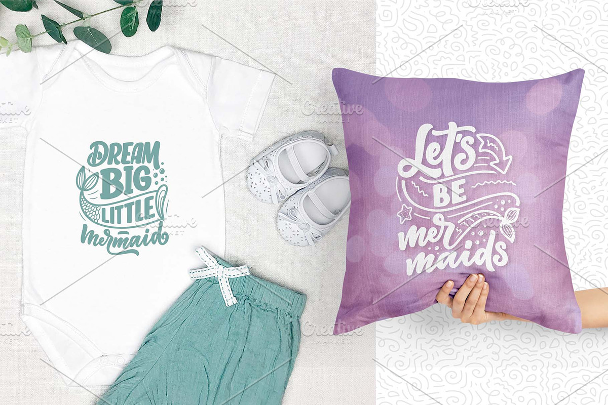 Mermaids Lettering Quotes, a Decorative Illustration by Artlana (Photo 3 of 3)