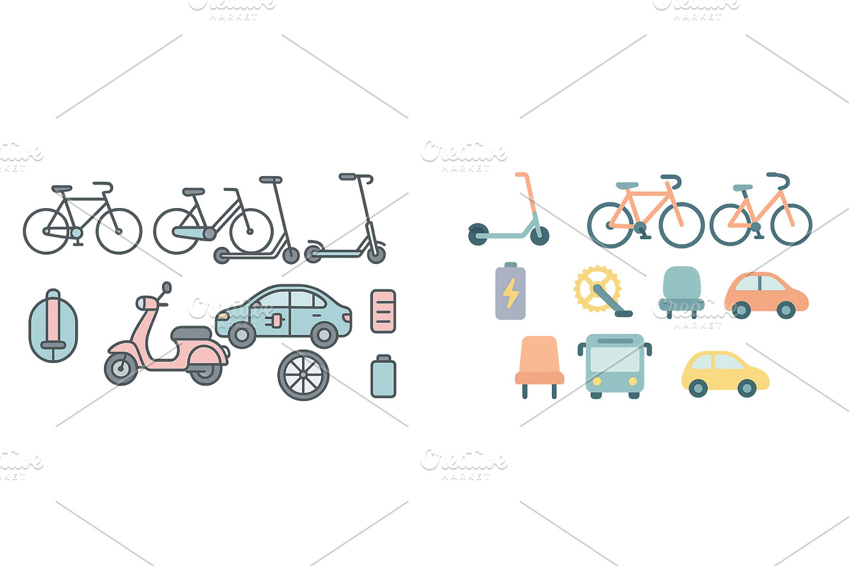 Diverse modes of urban, a Transportation Illustration by ZinetroN