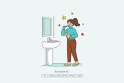 Morning Routine Brushing Teeth, a Healthcare Illustration by Partikusi Design (Thumbnail 2 of 3)