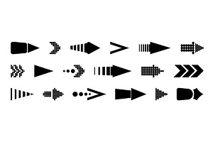 Black narrow arrow sign collection, an Object Illustration by art PVP - market