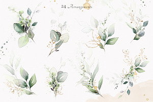 Watercolor & Gold Leaves Collection