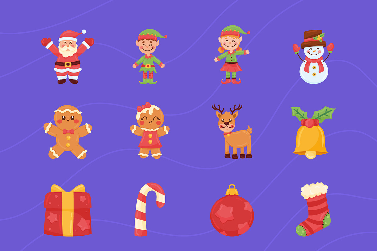 Christmas Character Illustration Set, a Templates & Theme by studiogstock