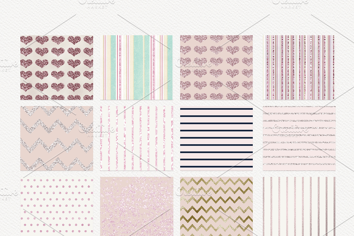 Coquette Valentines Digital Paper, a Pattern Graphic by Photohacklovers (Photo 3 of 9)