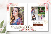 Floral Senior Graduation Invite PSD, a Card Template by By Stephanie Design (Thumbnail 1 of 3)