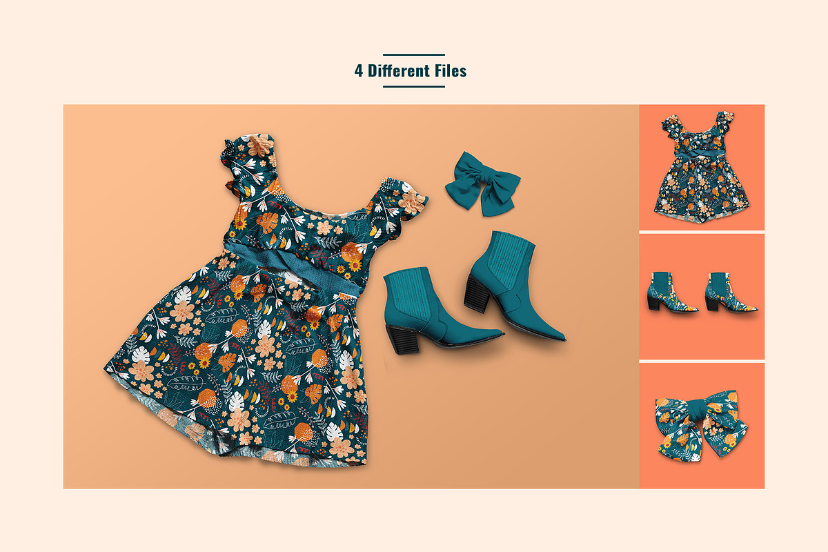 Female Jumpsuit Mini Scene Creator, an Apparel Mockup by Designertale (Photo 4 of 6)