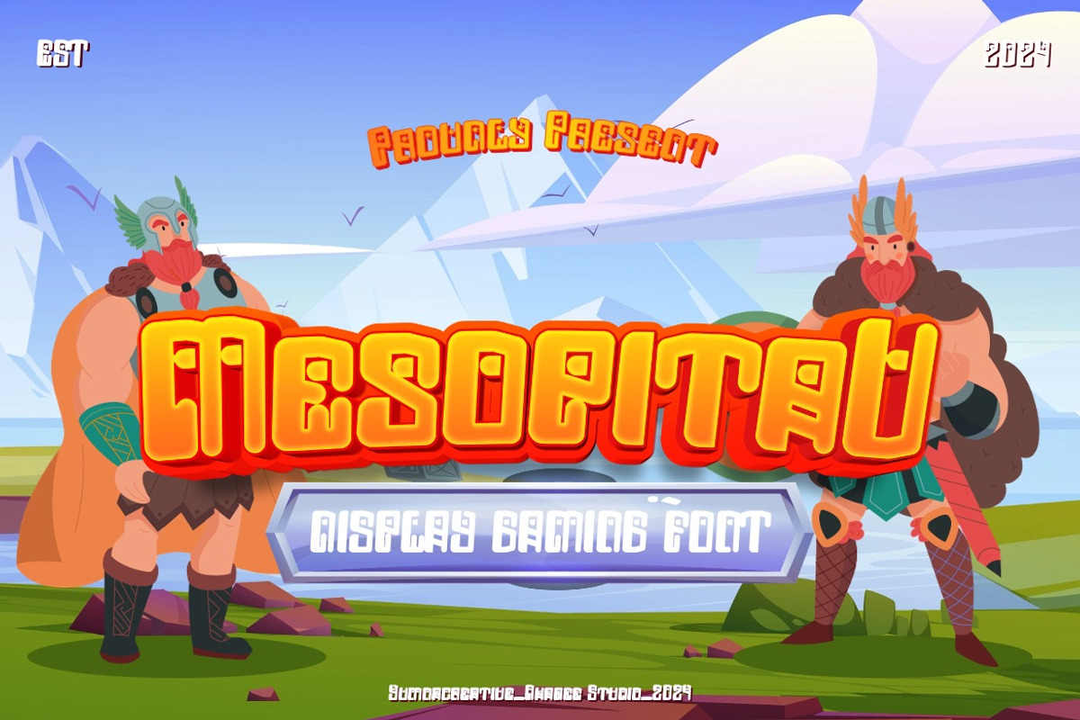 Mesopitav - Display Gaming Font, a Font by Dhabee (Photo 1 of 15)
