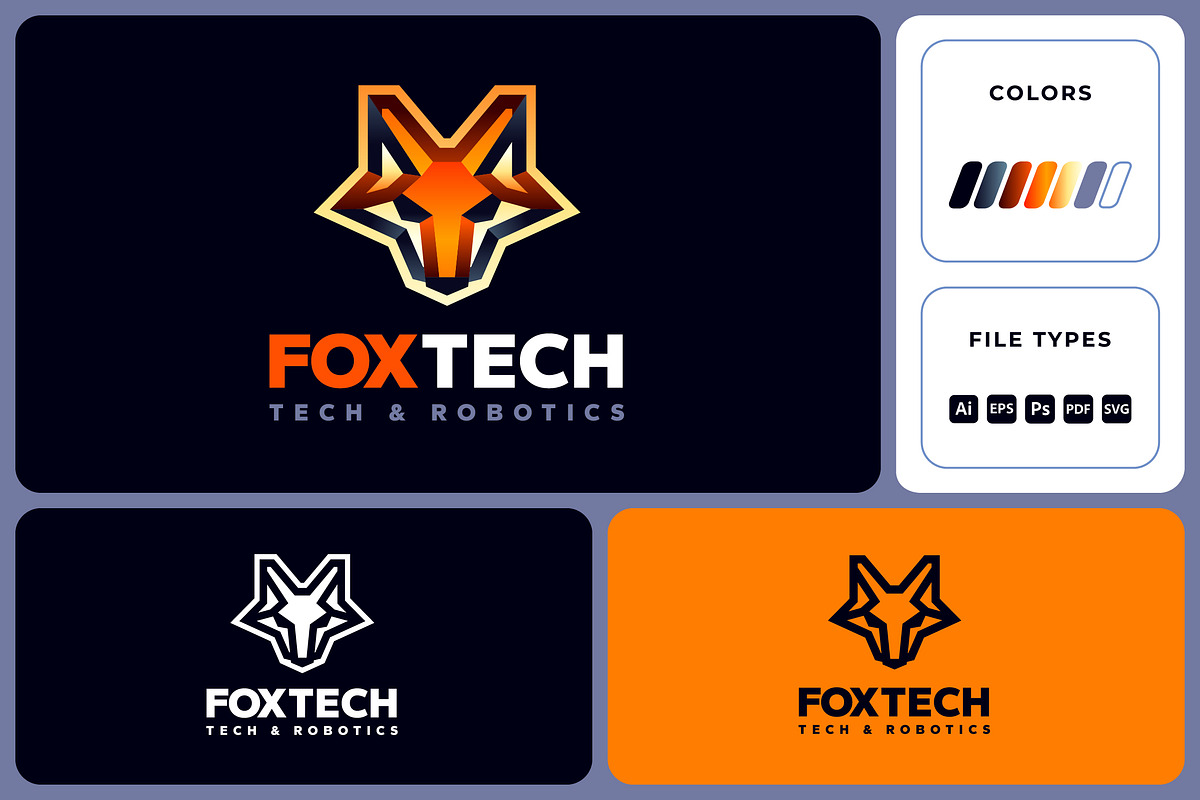 Fox Tech - Bold Outline Fox Logo, a Branding & Logo Template by Suhandi (Photo 1 of 4)