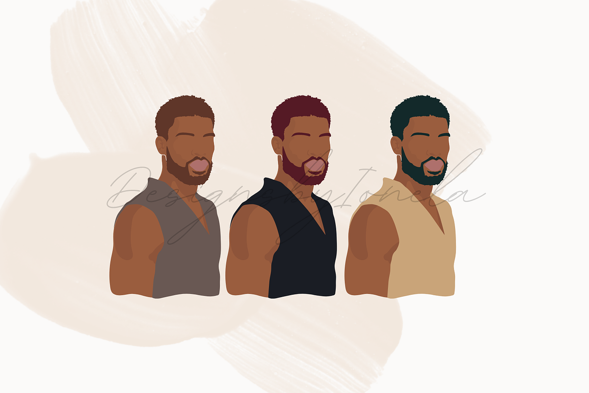 Black Male Abstract Clipart Bundle, a Person Illustration by designsbyionela (Photo 3 of 3)
