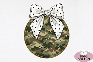 Camouflage Baseball Coquette Png, an Illustration by Daily.Designs