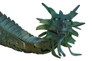 Dragon iron sculpture isolated photo, an Arts & Entertainment Photo by DanFLCreativo