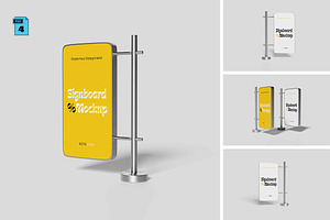 Modern Outdoor Signboard Mockup, an Advertising Mockup by AnasStudio