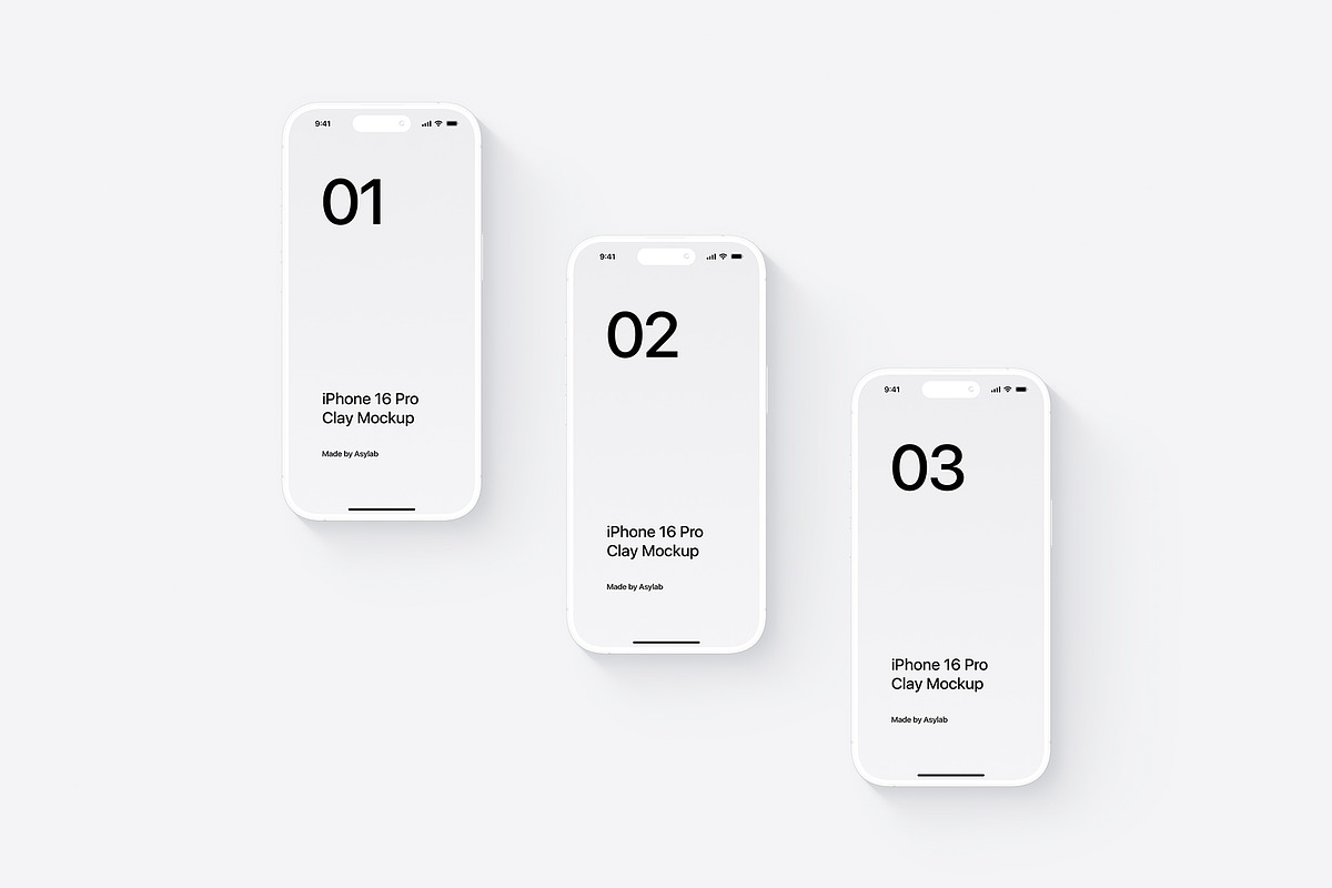 iPhone 16 Pro Clay - 24 Mockups, an iPhone Mockup by Asylab (Photo 16 of 58)